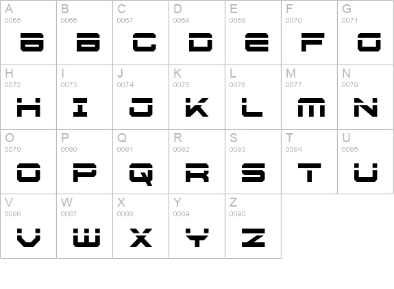U.S.S. Dallas Laser uppercase A-Z preview