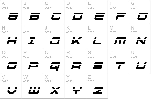 U.S.S. Dallas Laser Italic uppercase A-Z preview