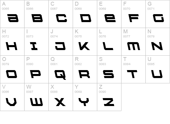 U.S.S. Dallas Leftalic uppercase A-Z preview