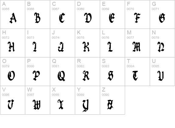 Uberhölme Condensed uppercase A-Z preview