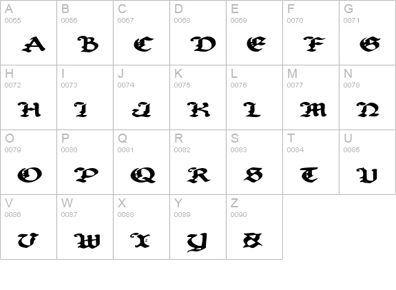 Uberhölme Expanded uppercase A-Z preview