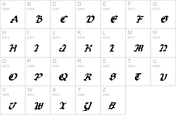 Uberhölme Italic uppercase A-Z preview