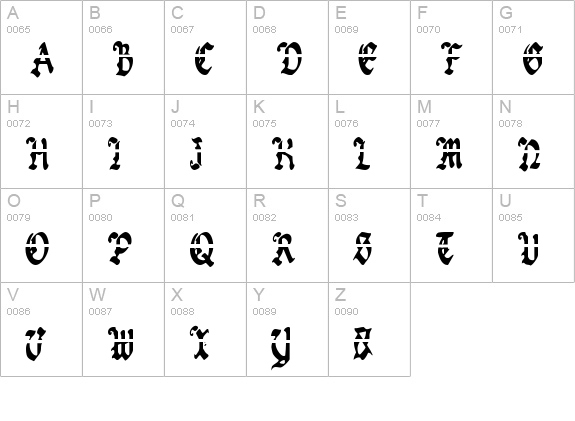 Uberhölme Lazar Condensed uppercase A-Z preview