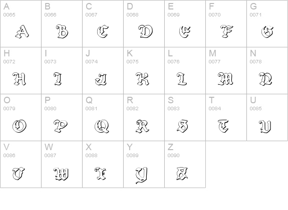 Uberhölme Outline uppercase A-Z preview