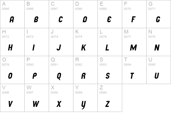 UdoLeaned uppercase A-Z preview