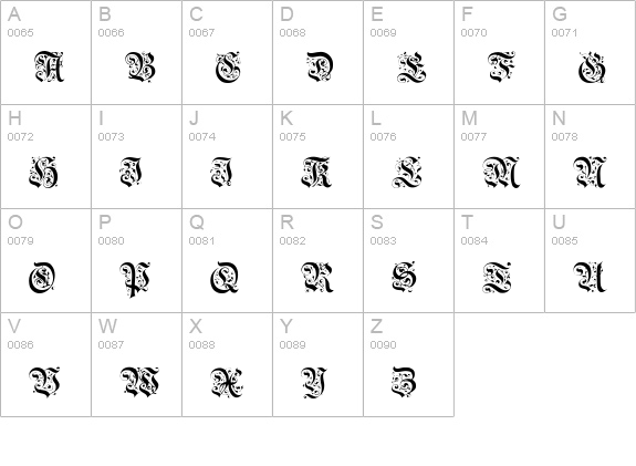 Uechi Regular uppercase A-Z preview