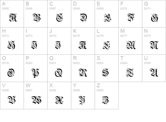 UechiGothic Normal uppercase A-Z preview