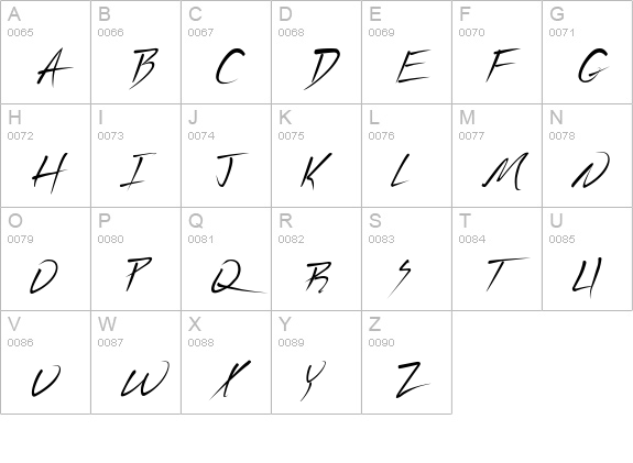 Uecker uppercase A-Z preview