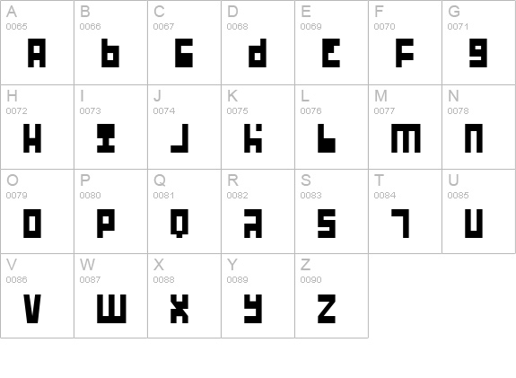 UFO Hunter uppercase A-Z preview