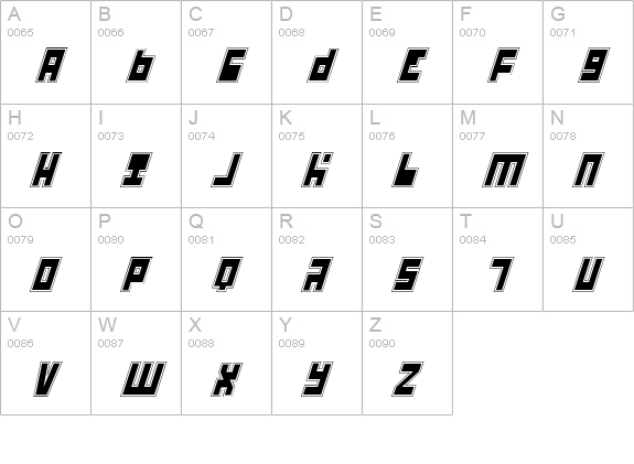 UFO Hunter Academy Italic uppercase A-Z preview