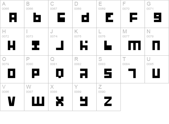 UFO Hunter Expanded uppercase A-Z preview