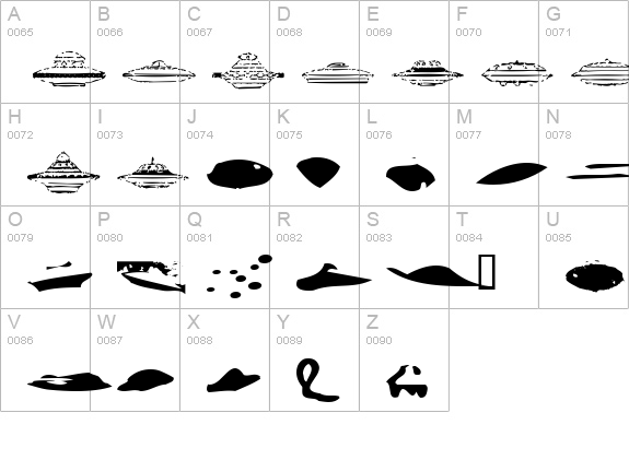 UFO nï¿¿51Silhoueï¿¿ï¿¿e uppercase A-Z preview