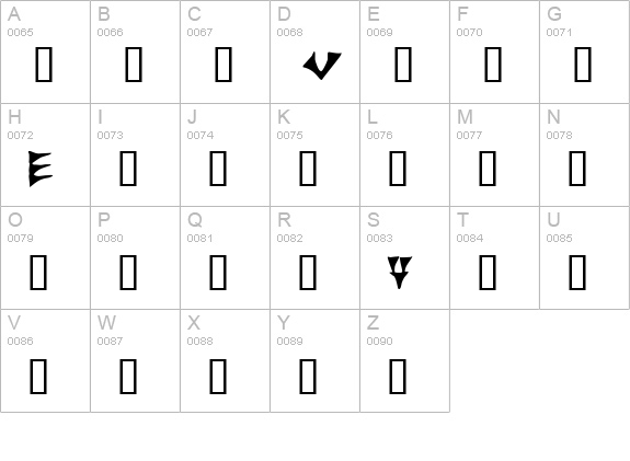 Ugaritâ„¢ uppercase A-Z preview