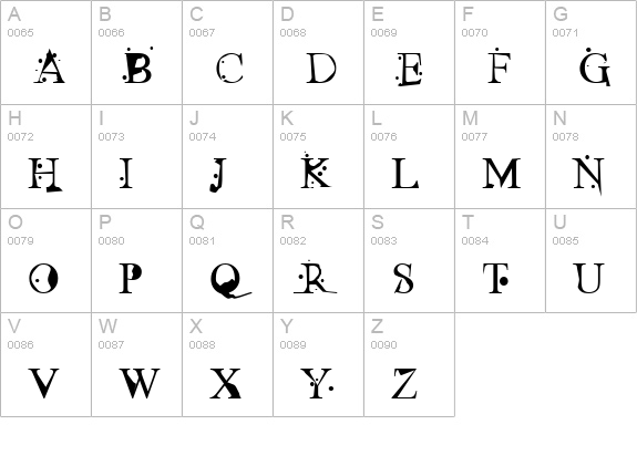 Ugly Face uppercase A-Z preview
