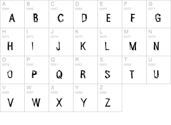 UglyStick AOE uppercase A-Z preview