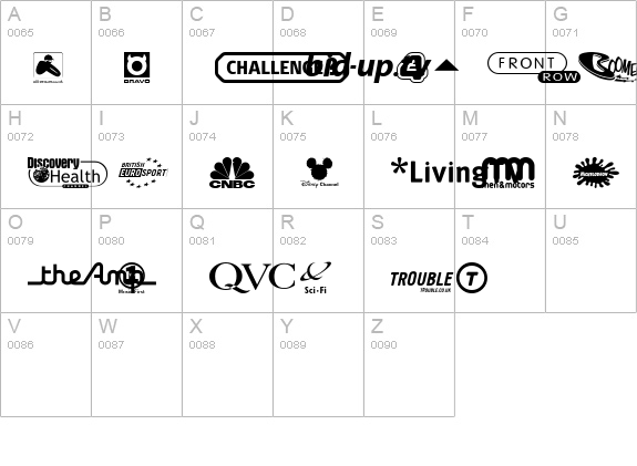 UK Digital TV Channel Logos uppercase A-Z preview