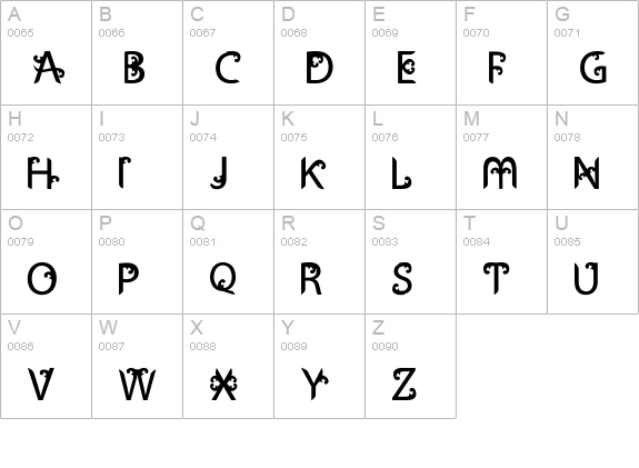 Ukiran Jawi uppercase A-Z preview