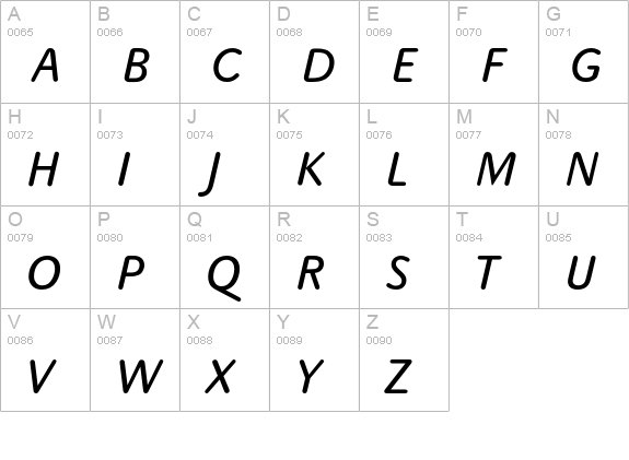 UlissaRounded-Italic uppercase A-Z preview