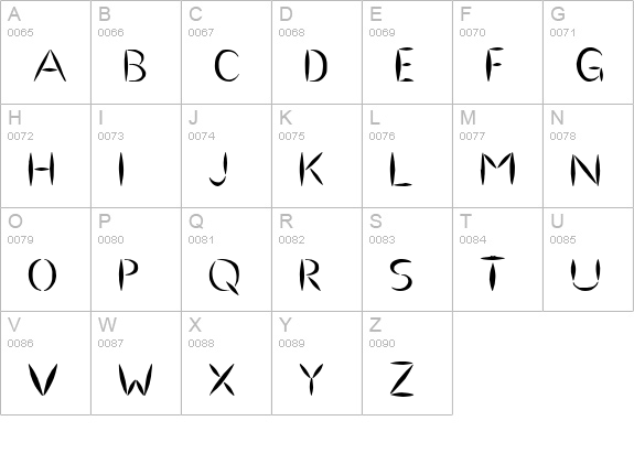 Ulse Freehand  uppercase A-Z preview