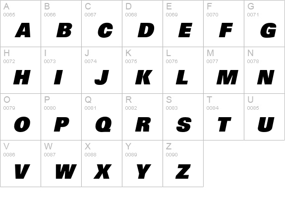 Ultimate-HeavyIta uppercase A-Z preview