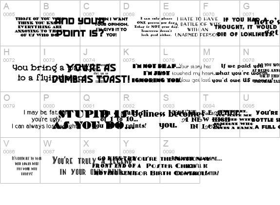 Ultimate Sarcasm JL uppercase A-Z preview