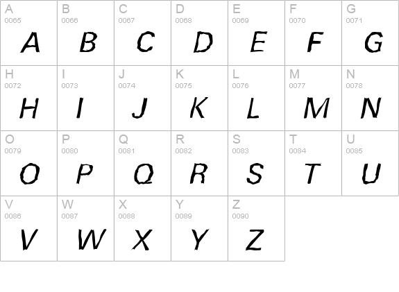 UltimateRandom-Italic uppercase A-Z preview
