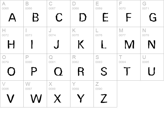 UltimateRandom-Regular uppercase A-Z preview
