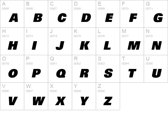 UltimateSerial-Heavy-Italic uppercase A-Z preview