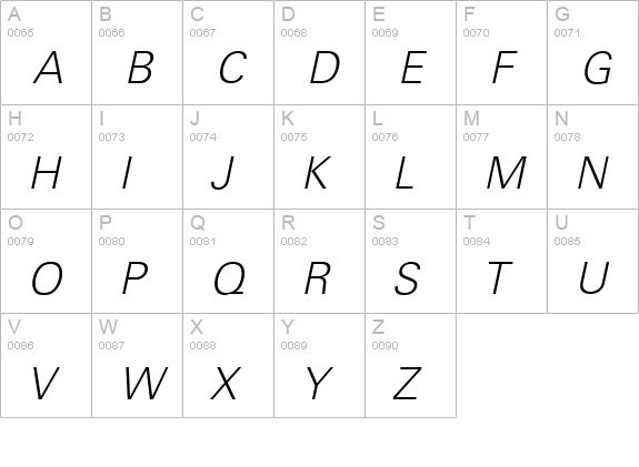 UltimateSerial-Xlight-Italic uppercase A-Z preview