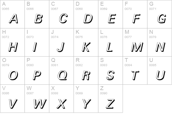 UltimateShadow-Italic uppercase A-Z preview