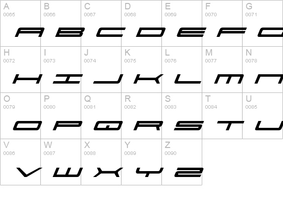 Ultra 911 Italic uppercase A-Z preview