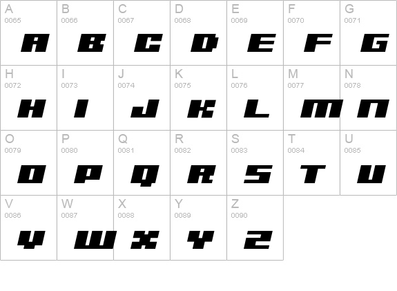 Ultra-SevenItalicB uppercase A-Z preview