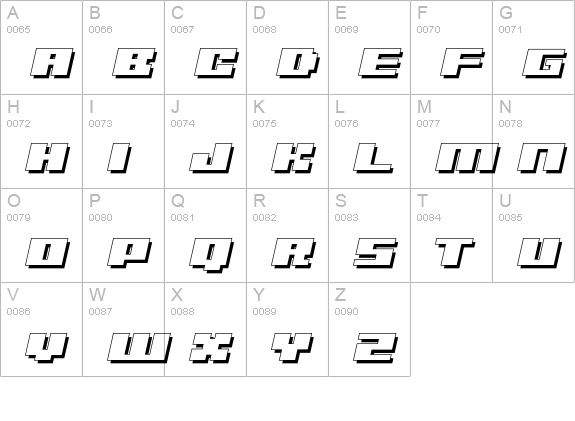 Ultra-SevenItalicW uppercase A-Z preview