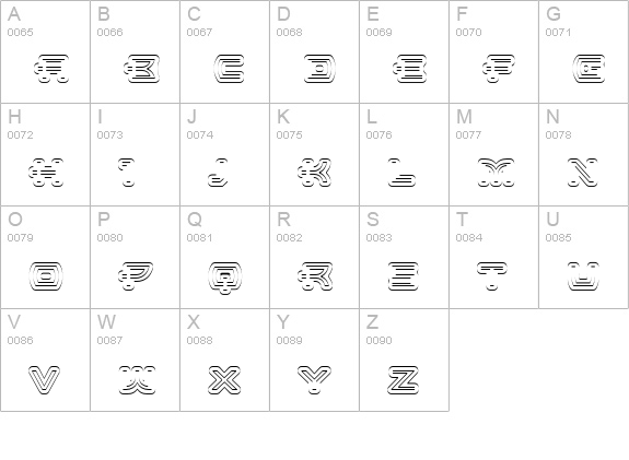 UltraBronzo-Fineline uppercase A-Z preview