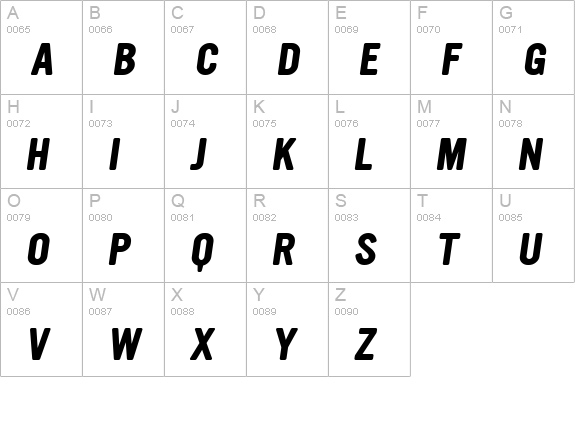Ultramagnetic BoldOblique uppercase A-Z preview