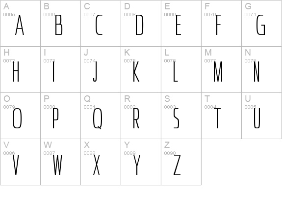 Ultrathins uppercase A-Z preview