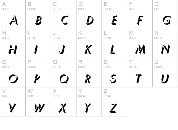 Umber Italic uppercase A-Z preview