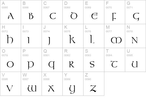 Umber SSi uppercase A-Z preview