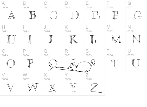 Umberette uppercase A-Z preview