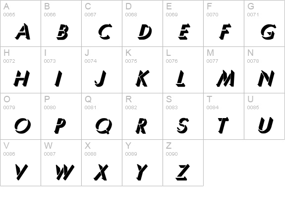 Umbra-Thin Bold Italic uppercase A-Z preview