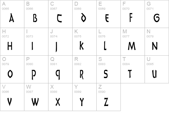 UnciaDis Cn uppercase A-Z preview