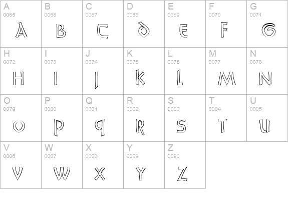 UnciaDis-Hollow Normal uppercase A-Z preview