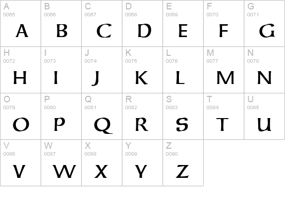 Uncial ATT uppercase A-Z preview