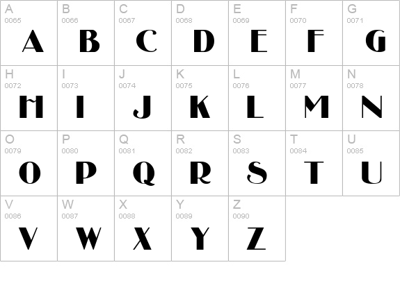 Uncle Bob MF uppercase A-Z preview