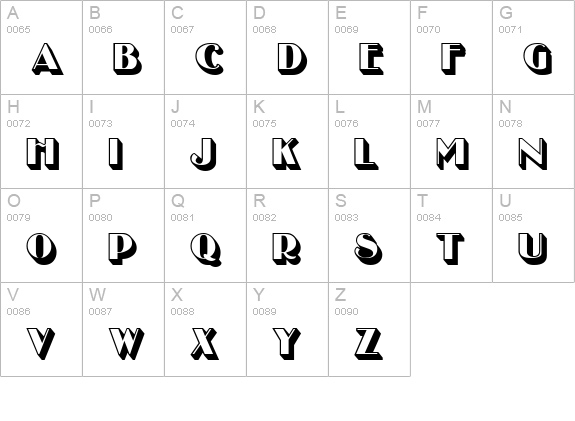 Uncle Bob MF Shadow uppercase A-Z preview