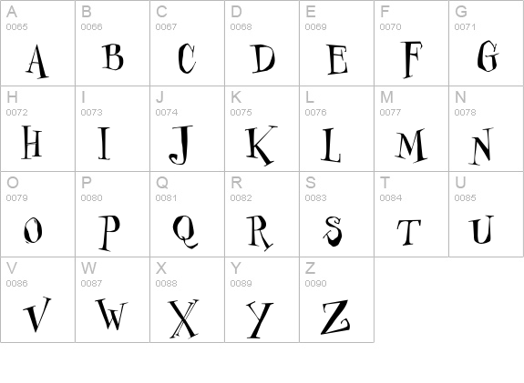 UncleStinky uppercase A-Z preview