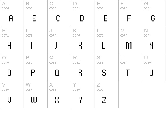 UNDA-BitmapFine uppercase A-Z preview