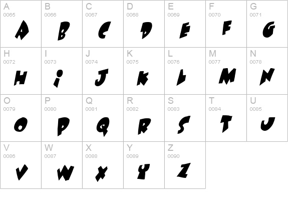 Under attack skew uppercase A-Z preview