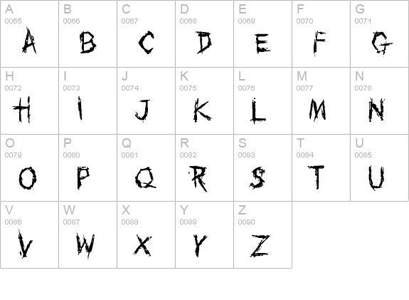 Under Influence uppercase A-Z preview