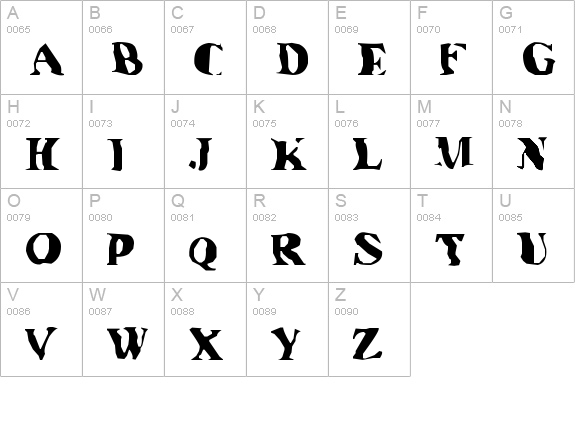 Under Water uppercase A-Z preview